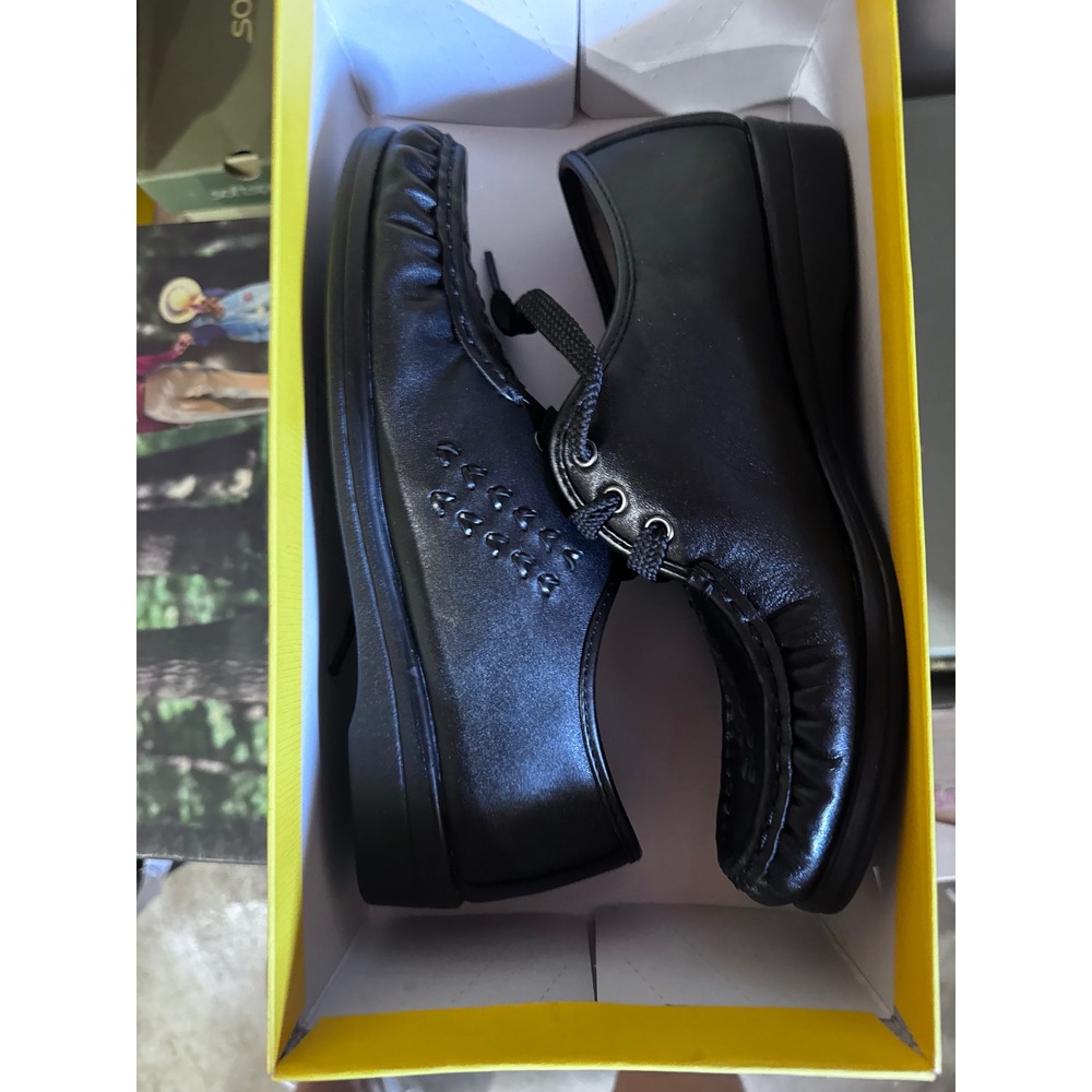 Softspots Bonnie Lite Black Leather Lace Up Oxfords Shoes 114801 Women Size 9 M